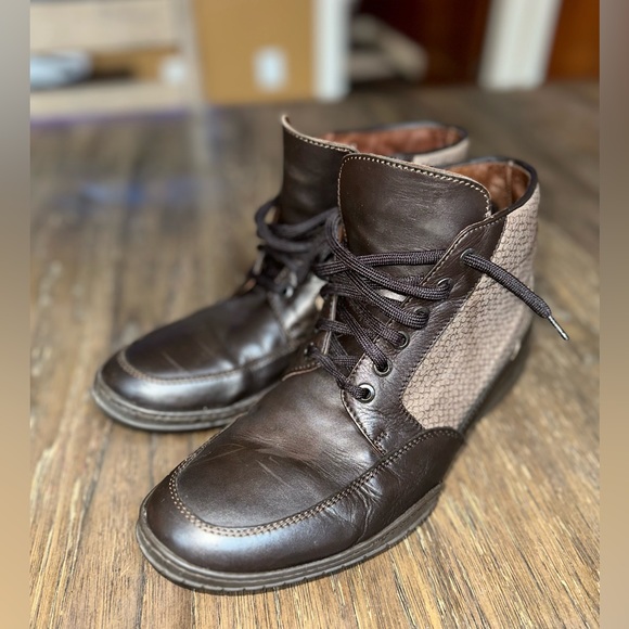 Mens coach leather monogram waterproof boots size 9.5 like new condition - Picture 1 of 11